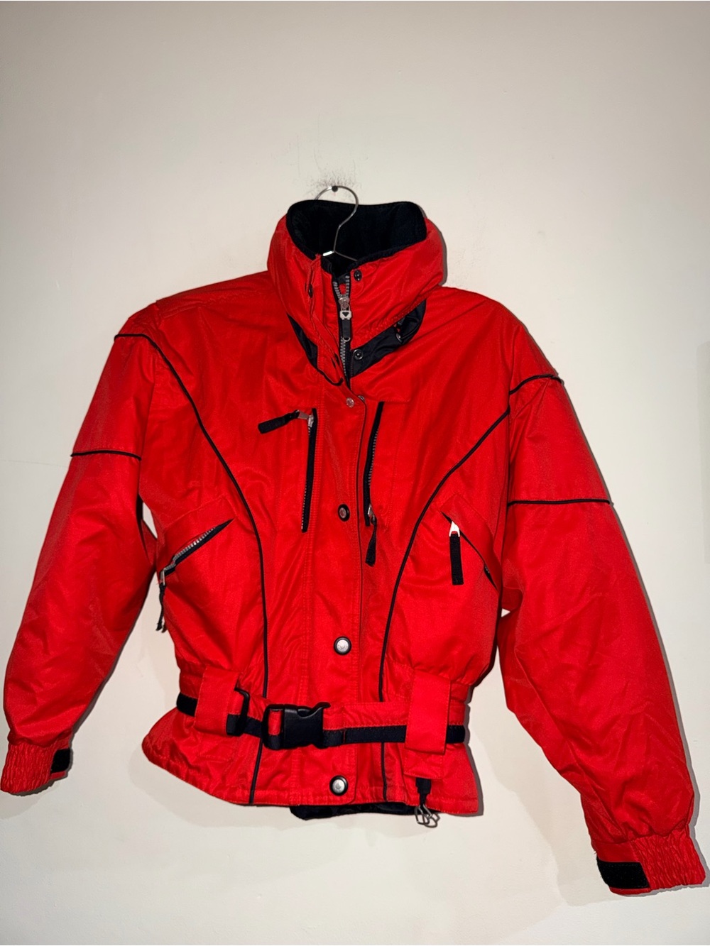 Vintage Obermeyer Red & Black Insulated Ski Jacket Thermolite   Size 6